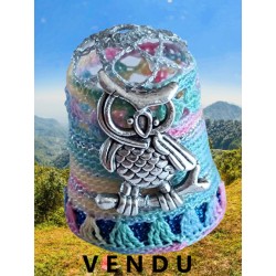 La chouette métal argent...