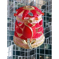 Dé tulipe rouge tige strass