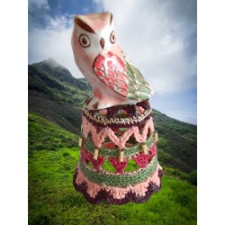 chouette design rose et vert