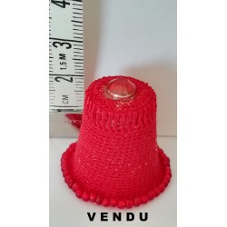 Thimble rouge perlé bas rouge