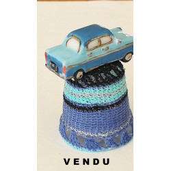 Dé bleu - mini voiture...